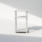 3 Tier End Table, Open Shelves Night Stand, Toolless Assembly, White