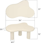 Cloud Coffee Table, Modern 3-Leg Accent Table for Living Room