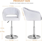 Velvet Adjustable Bar Stools, Set of 2, 360° Swivel, Luxury Vanity Armchairs for Bedroom & Living Room