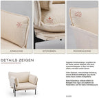 Lounge Chair with Metal Legs, Modern Padded Accent Chair for Living Room, Bedroom & Balcony
