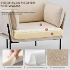 Lounge Chair with Metal Legs, Modern Padded Accent Chair for Living Room, Bedroom & Balcony