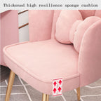 Velvet High Back Dining Chair with Metal Legs, Dressing & Lounge