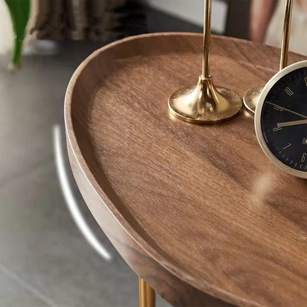 Round Side End Table, Slim C Table for Sofa & Bedside Use