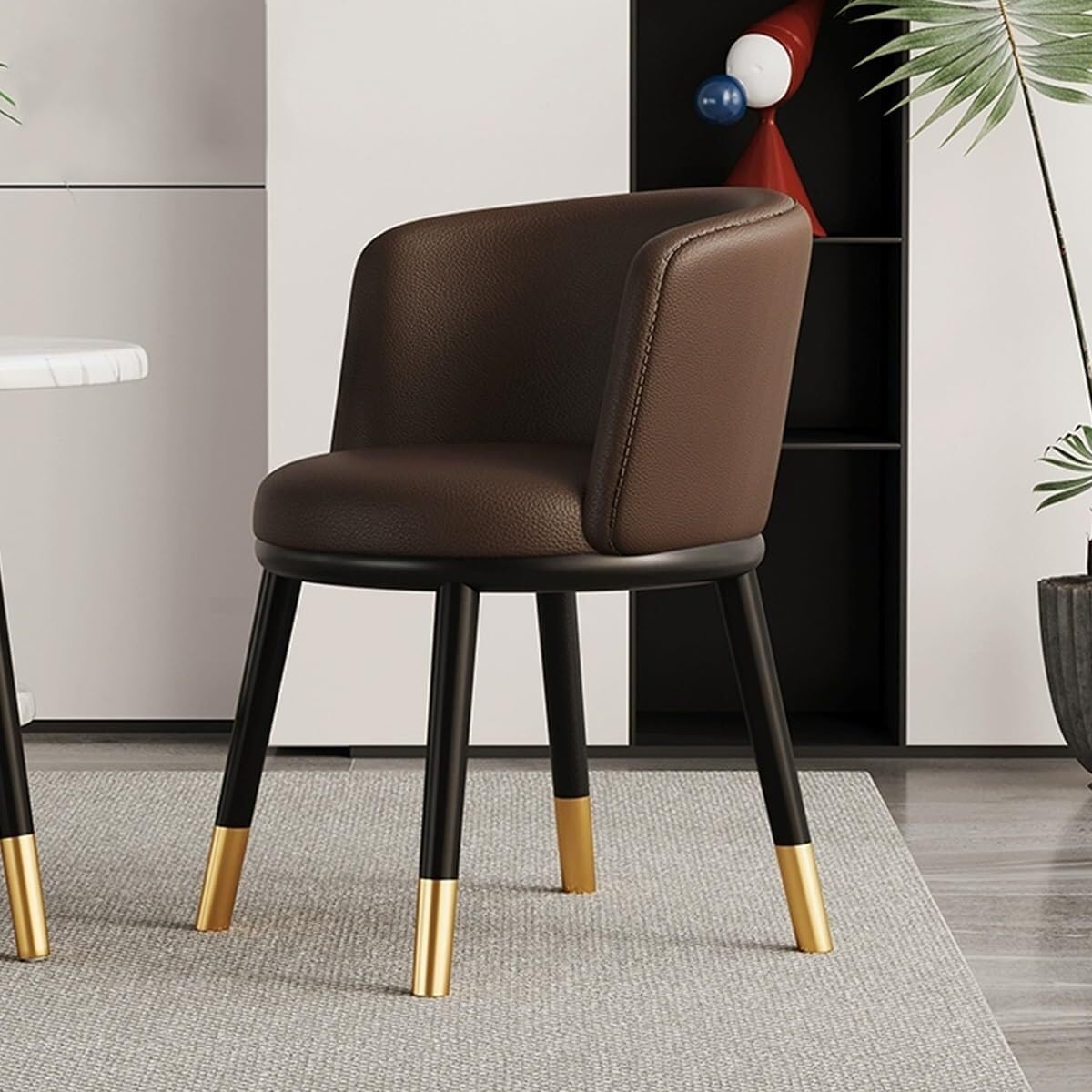Heavy Duty Leather Dining Armchair, Modern, 4 Piece Set