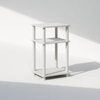 3 Tier End Table, Open Shelves Night Stand, Toolless Assembly, White