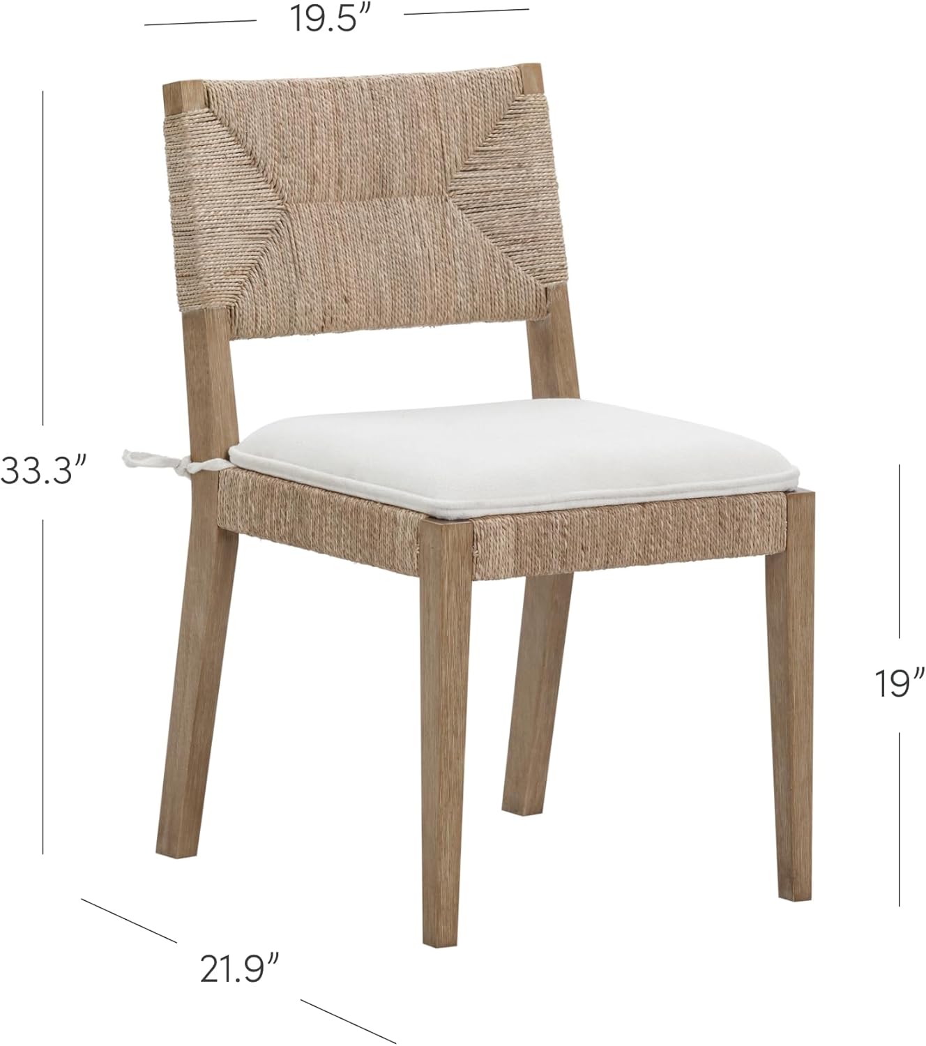 Boucle Dining Chair Set of 2, Natural Texture with Solid Wood Legs