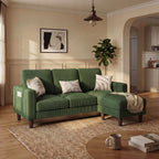 Modern L-Shaped Sectional Sofa with Reversible Ottoman