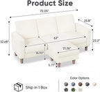 Modern L-Shaped Sectional Sofa with Reversible Ottoman