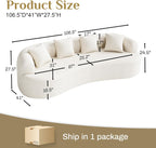 Oversized Chenille Cloud Sectional Sofa, Deep Seat 4-Seater, No Assembly