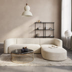 Modern Curved Back Velvet Sofa, Minimalist 3-Seater Couch