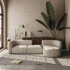 Modern Curved Back Velvet Sofa, Minimalist 3-Seater Couch