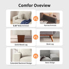 Chenille Loveseat Sofa with Removable Cover & Spring Cushions