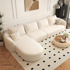 Modular Cloud Sectional Sofa with Curved Back & Chaise
