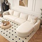 Modular Cloud Sectional Sofa with Curved Back & Chaise