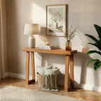 Solid Wood Console Table, 36 Inch Sofa Table, Narrow Entryway Table, Pecans