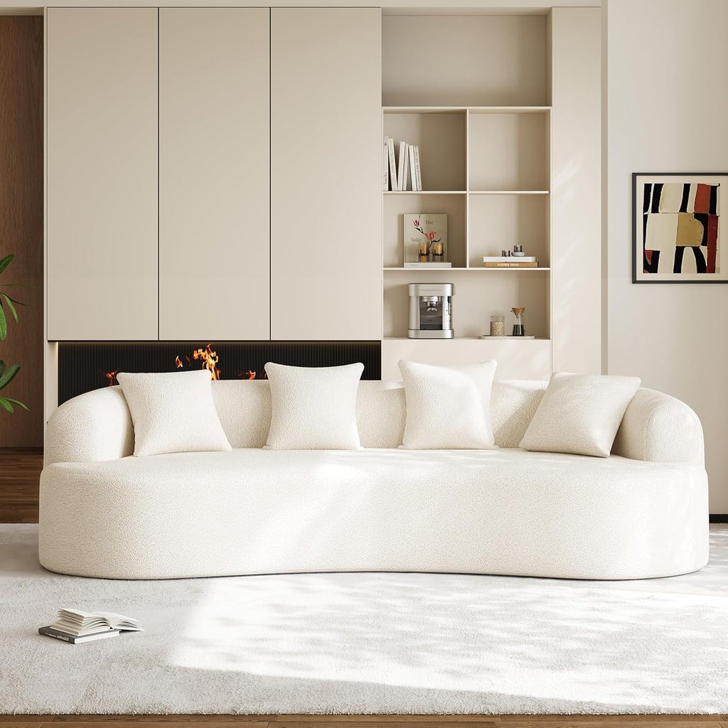 Oversized Chenille Cloud Sectional Sofa, Deep Seat 4-Seater, No Assembly