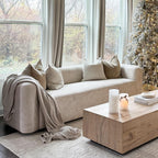 Modern Curved Back Velvet Sofa, Minimalist 3-Seater Couch