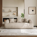 Chenille Cloud Sofa, Curved 3-Seater with Pillows, No Assembly