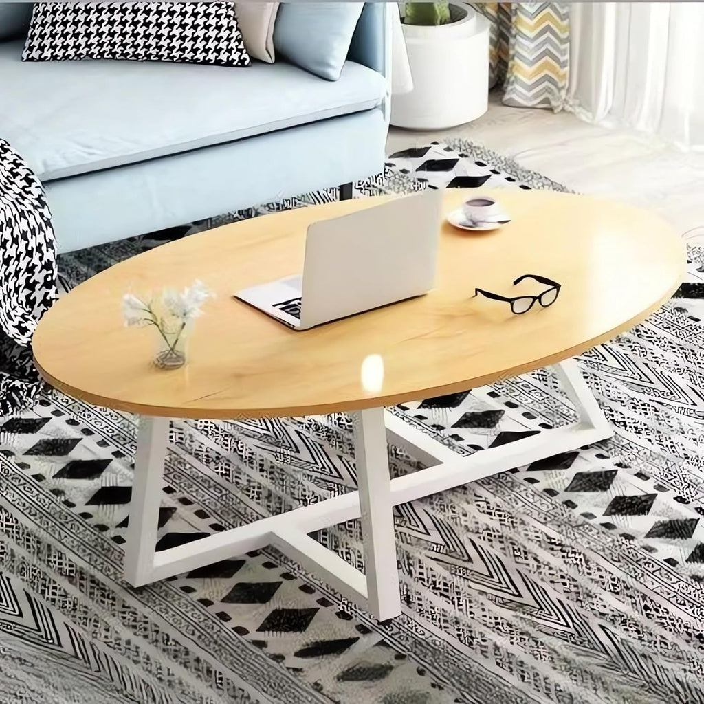 Modern Wooden Coffee Table, Light Wood Finish, Living Room Tea Table