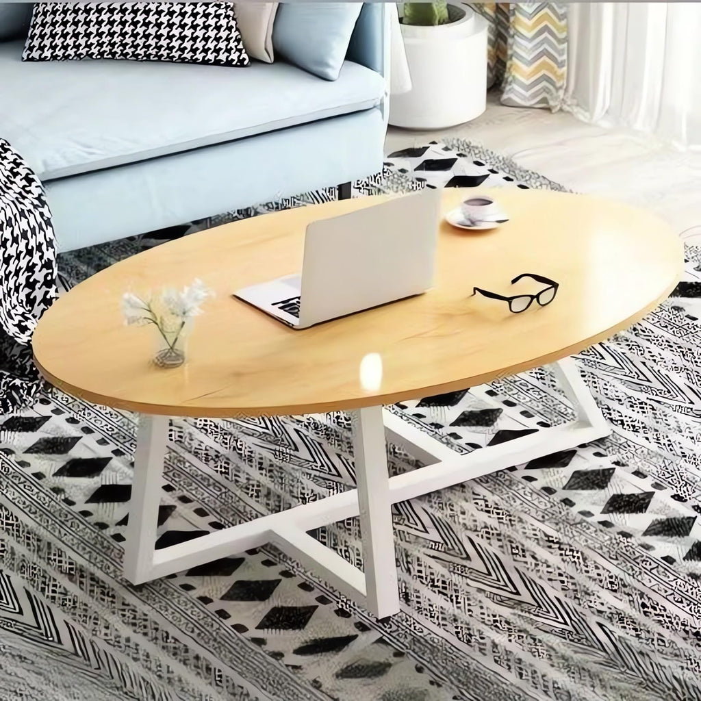 Modern Wooden Coffee Table, Light Wood Finish, Living Room Tea Table