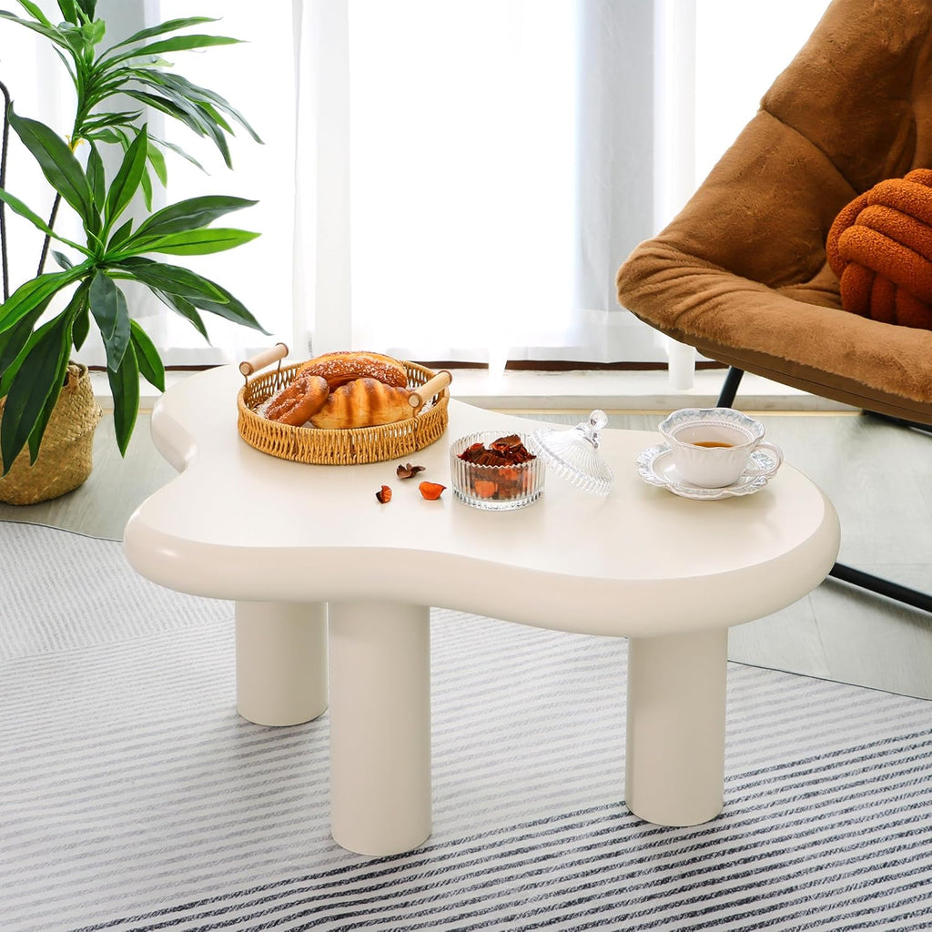 Cloud Coffee Table, Modern 3-Leg Accent Table for Living Room