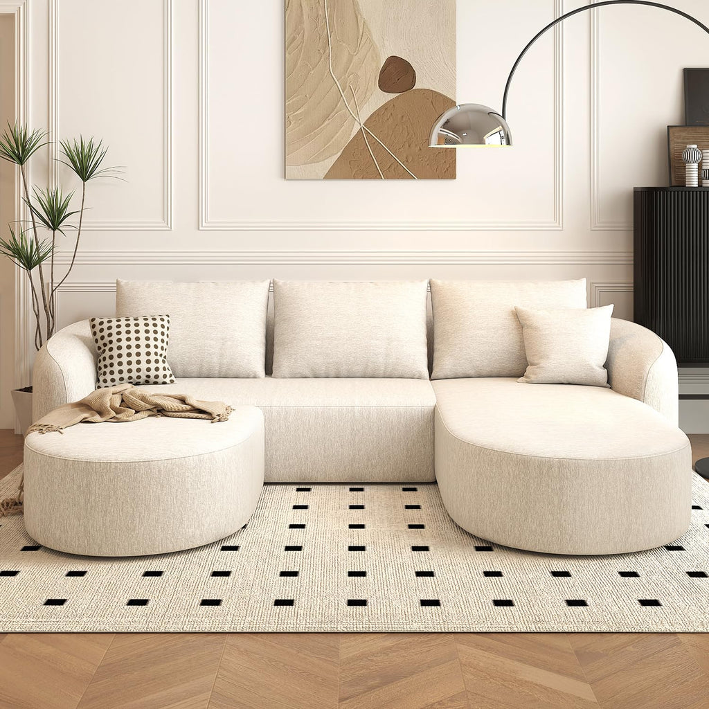 Modular Cloud Sectional Sofa with Curved Back & Chaise