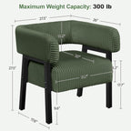 Corduroy Barrel Accent Chair, Solid Wood Legs, Modern Armchair