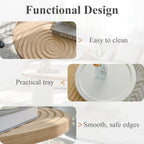 Oval Solid Wood Coffee Table with Storage, Modern Living Room Table