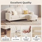 Modern L-Shaped Sectional Sofa with Reversible Ottoman
