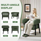 Corduroy Barrel Accent Chair, Solid Wood Legs, Modern Armchair