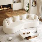 Oversized Chenille Cloud Sectional Sofa, Deep Seat 4-Seater, No Assembly