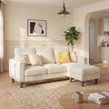 Modern L-Shaped Sectional Sofa with Reversible Ottoman