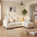 Modern L-Shaped Sectional Sofa with Reversible Ottoman