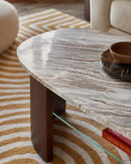 Wood Toronto Marble Coffee Table With Mango Wood