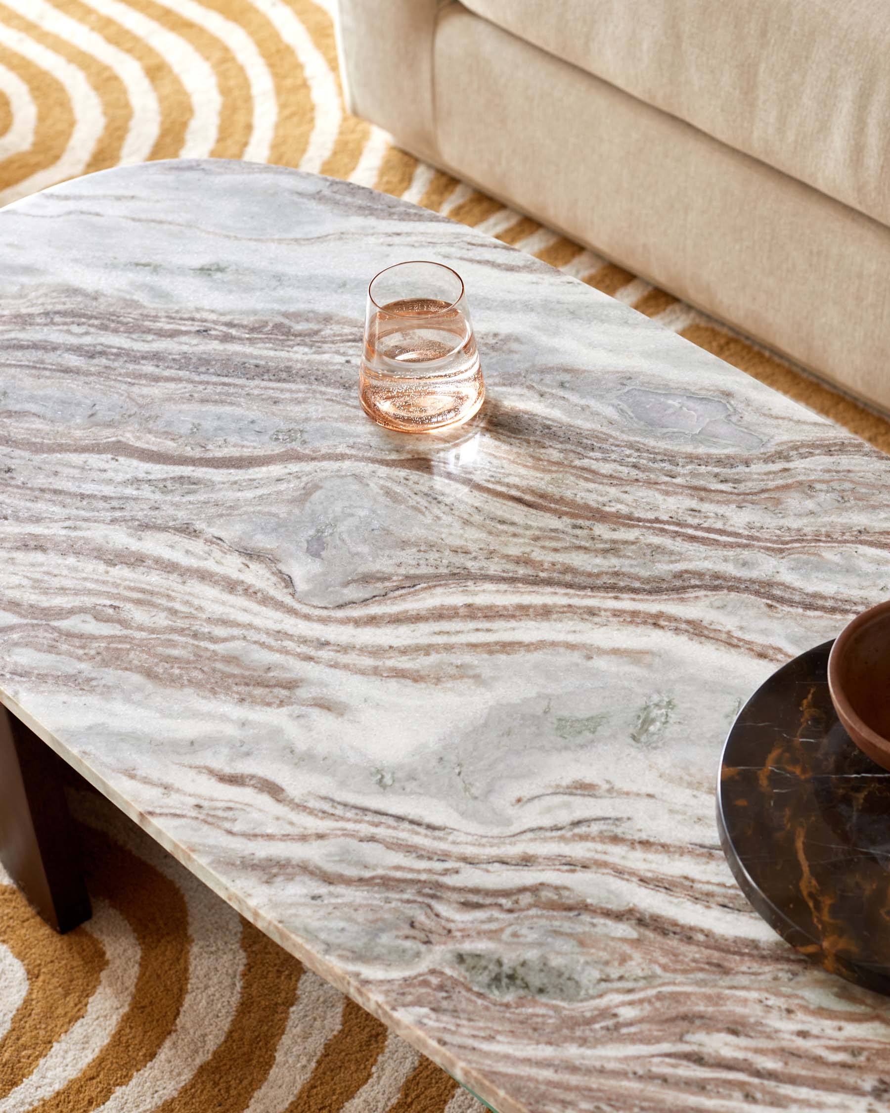 Wood Toronto Marble Coffee Table With Mango Wood