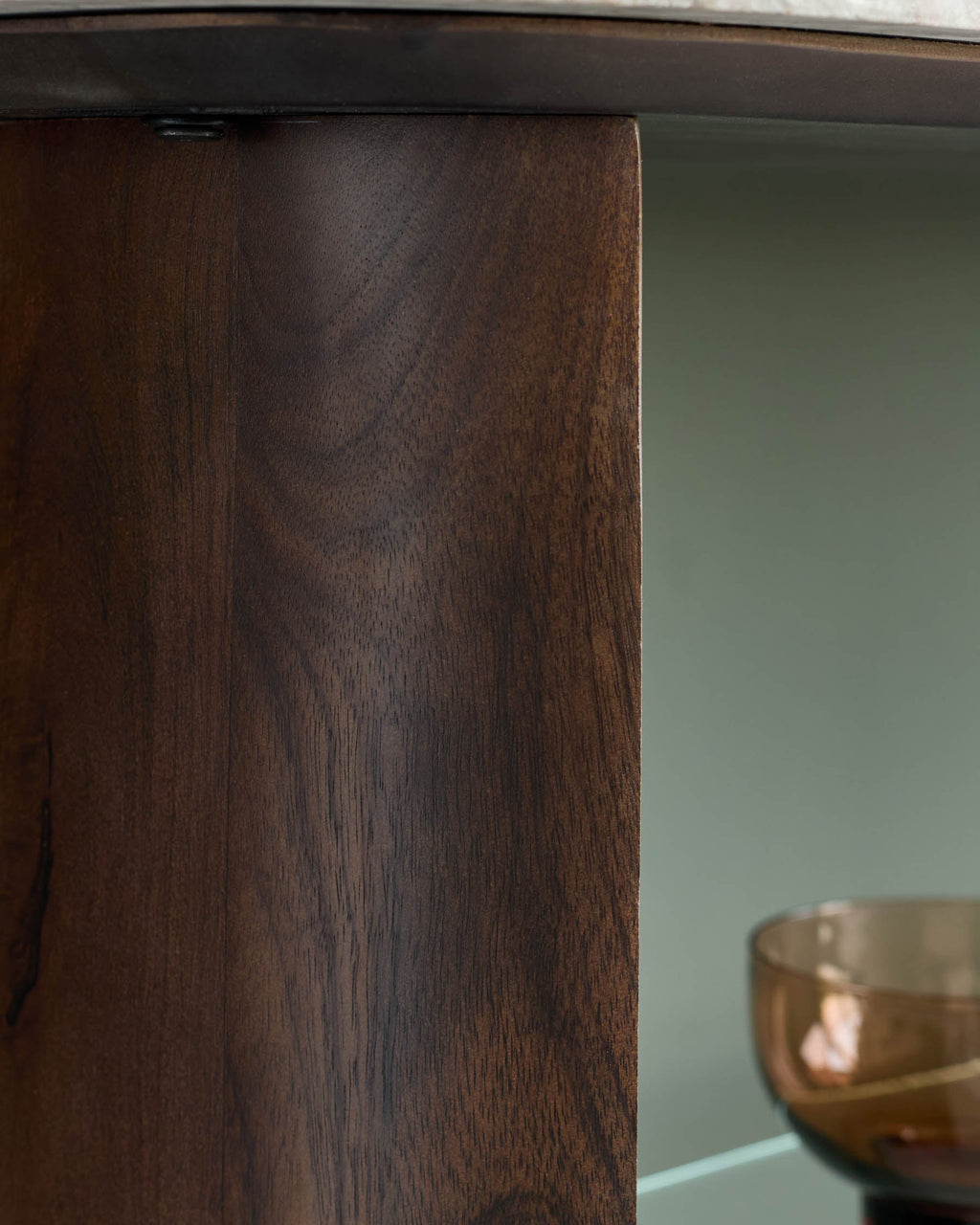 Toronto Marble Dark Wood Console Table for Hallway Living Room