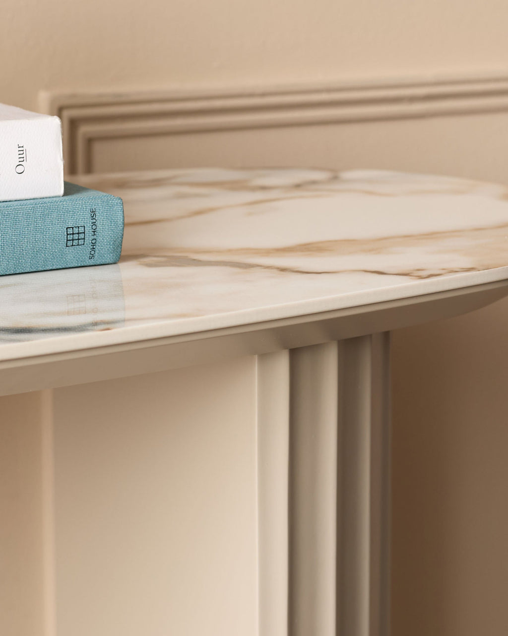 Natural Ceramic Console Table for Hallway Living Room Entryway
