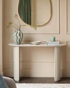 Natural Ceramic Console Table for Hallway Living Room Entryway