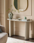 Natural Ceramic Console Table for Hallway Living Room Entryway