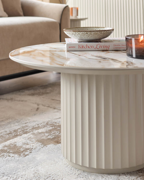 Ceramic Coffee Table And Austin Ceramic Side Table Set