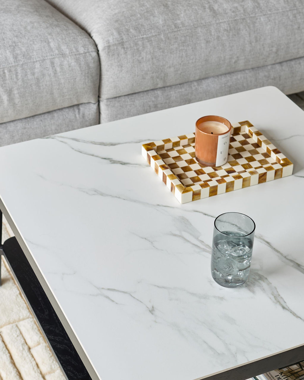 Ceramic With Wood Coffee Table for Modern Living Room