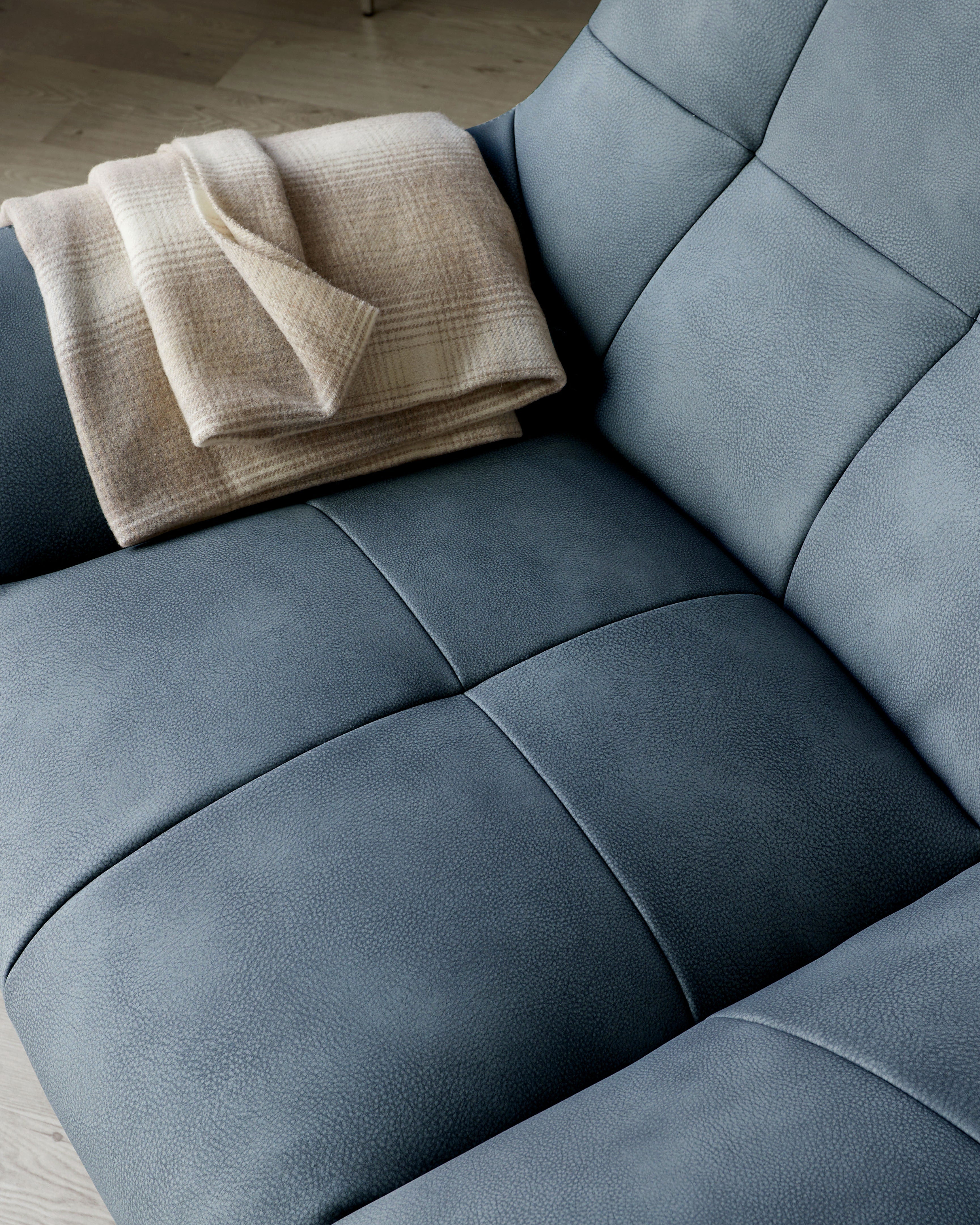 Quilted Navy Faux Leather Accent Chair
