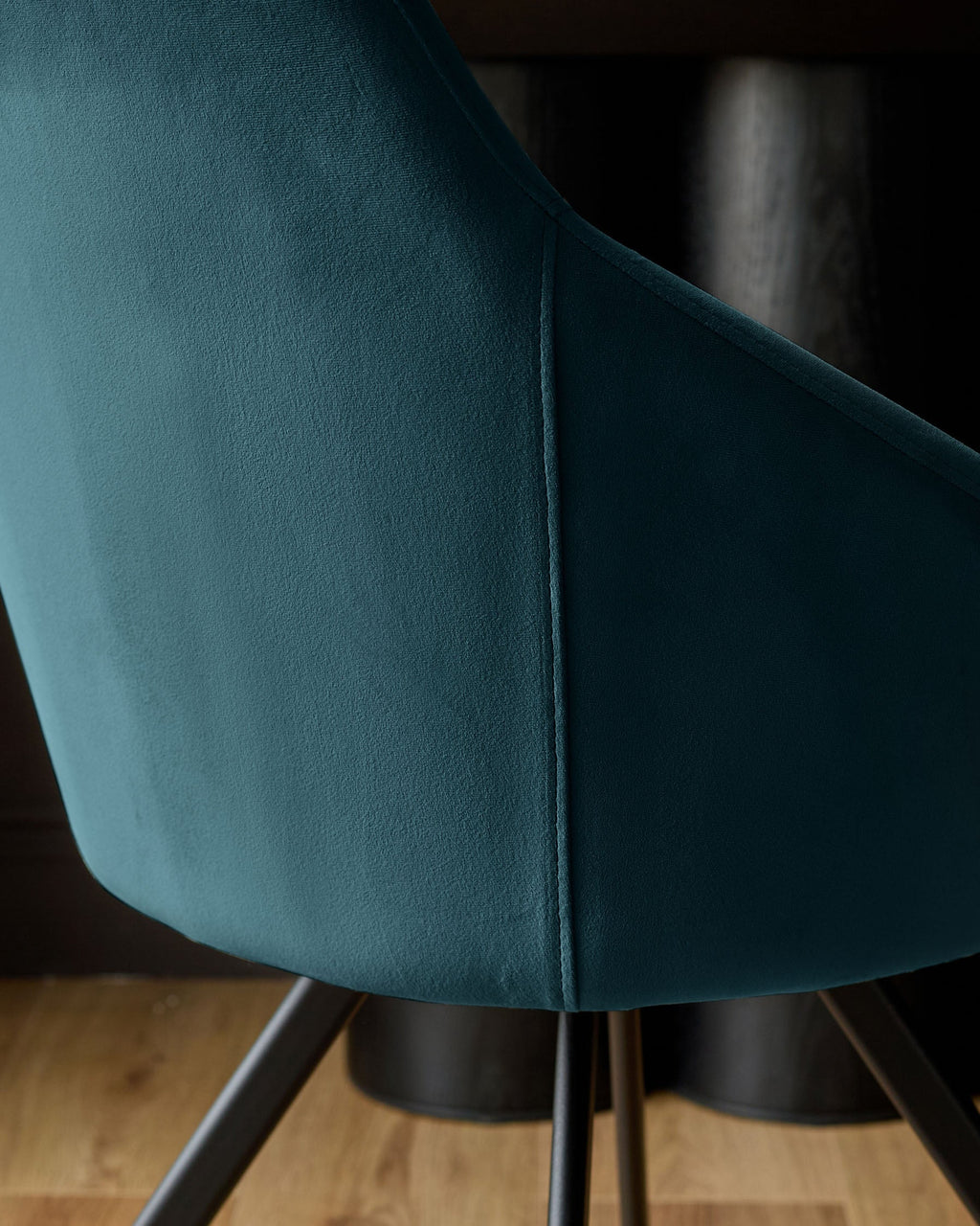 Dark Teal Velvet Swivel Chair