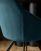Dark Teal Velvet Swivel Chair