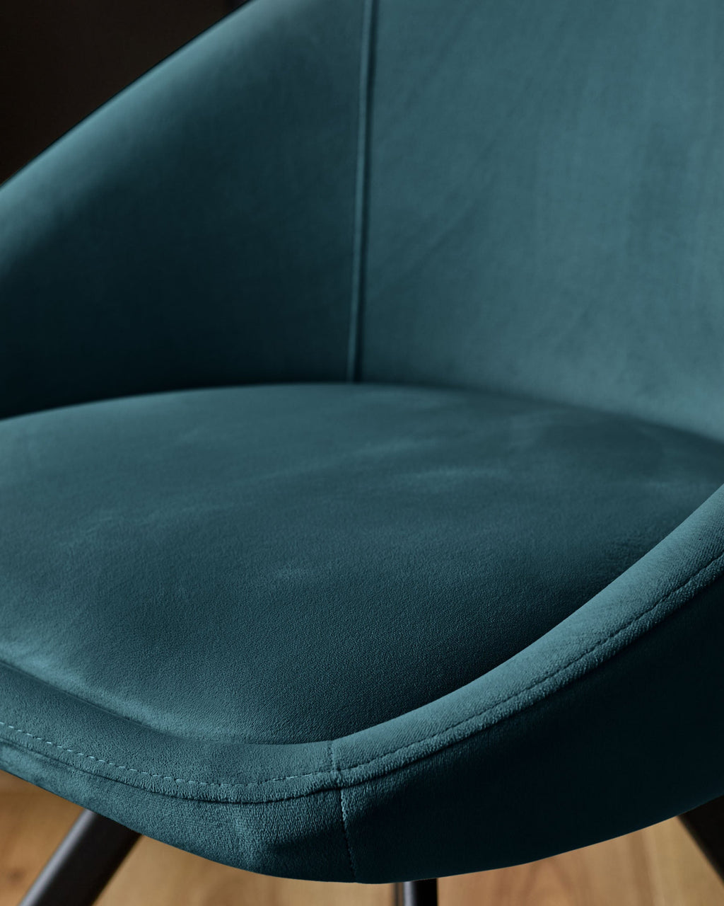 Dark Teal Velvet Swivel Chair