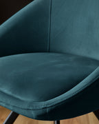 Dark Teal Velvet Swivel Chair