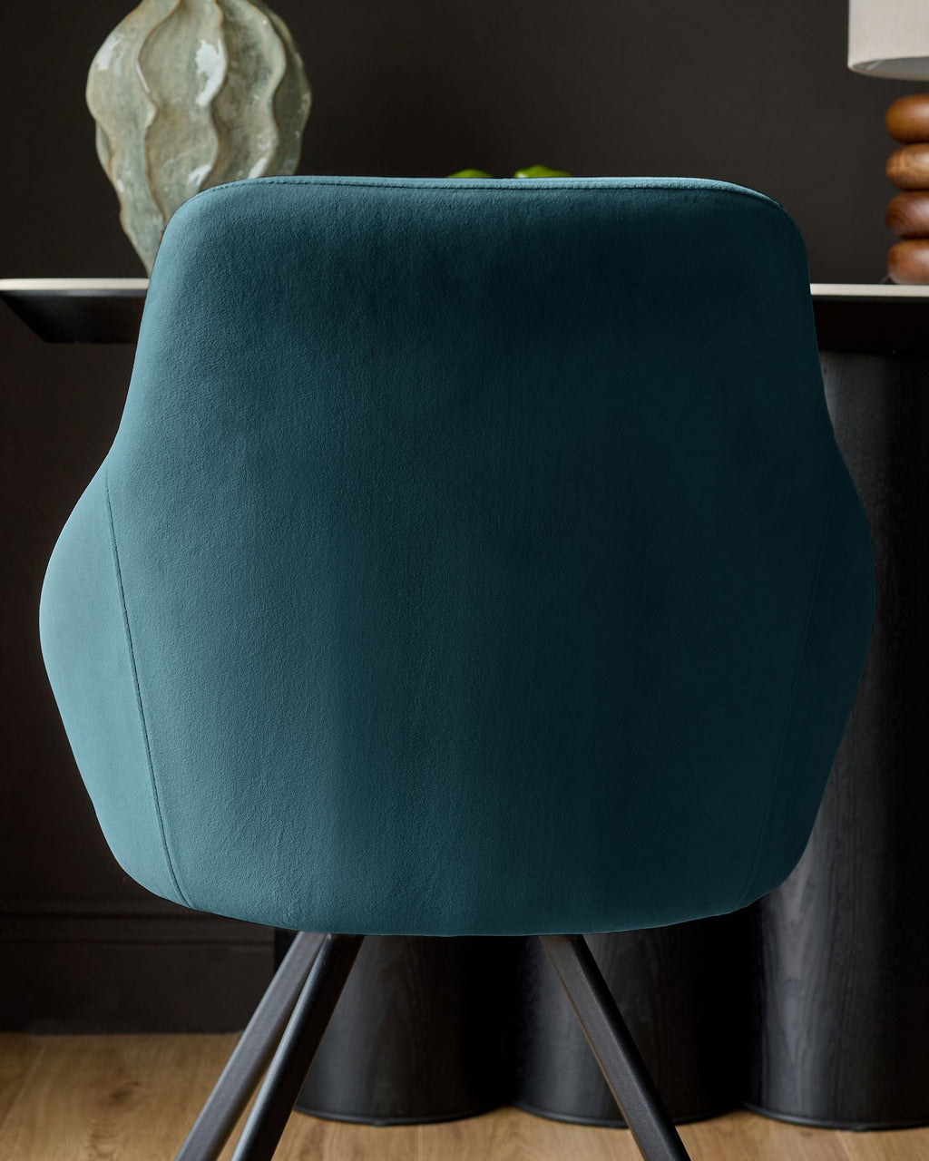 Dark Teal Velvet Swivel Chair