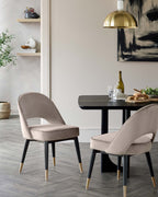 Clover Champagne Velvet Dining Chair