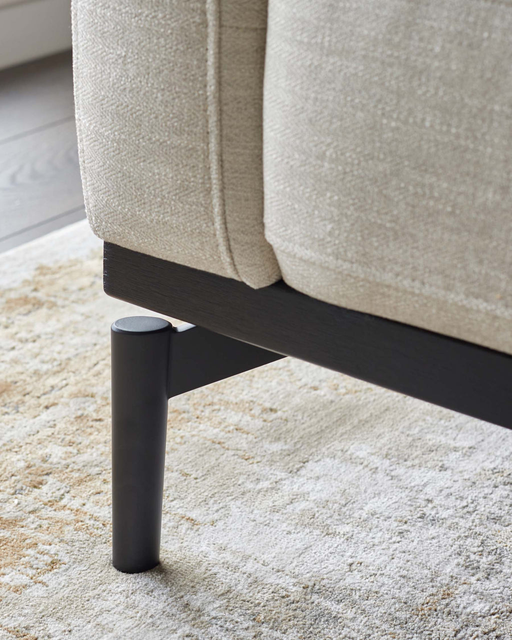 Ivory Chenille Two-seater Sofa For Living Room
