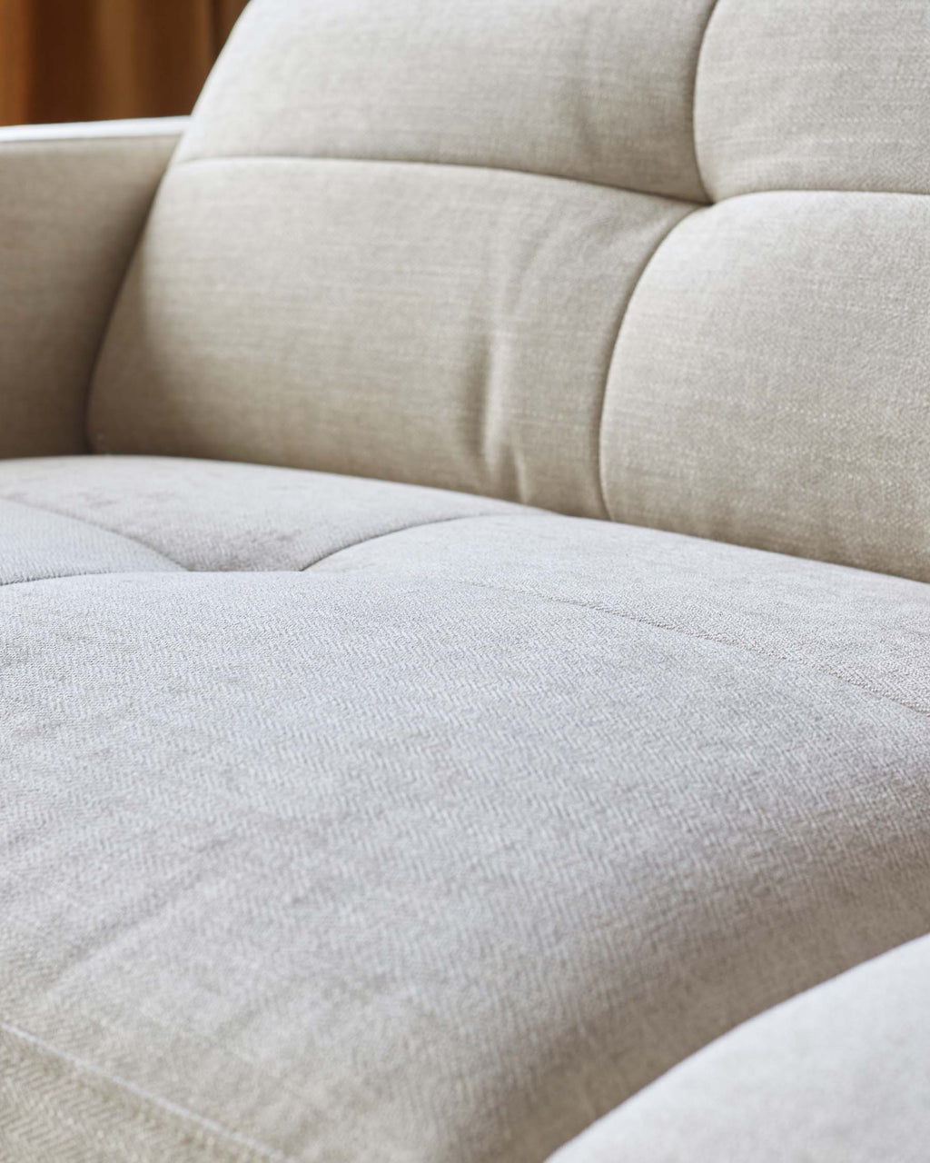 Ivory Chenille Two-seater Sofa For Living Room
